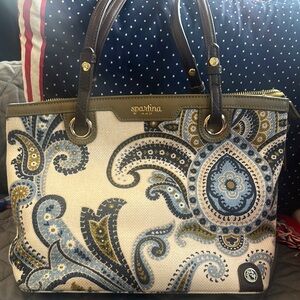Spartina 449 Blue and Cream Paisley Tote